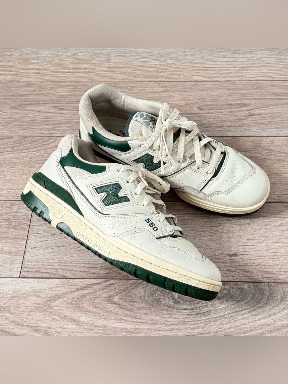 New Balance 550 x Aime Leon Dore  Natural Green Sneakers Used No Box Mens Sz 9